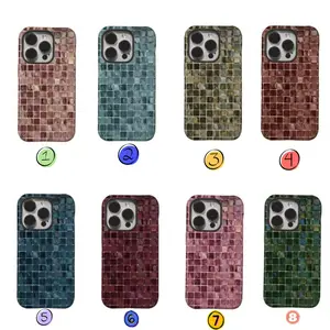 [IP 16 & IP 17 NEW] Glass Mosaic Tiles Faux Stained Glass Collection Printed Tough Phone Case for iPhone