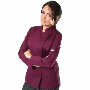 Women's Plum Long Sleeve Kitchen Coat - MANELLI