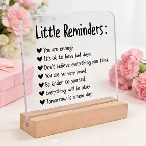 Little Reminders Acrylic Sign Plaque, Desk Sign, Uplifting Motivational Decoration for Home Office Study Room, Perfect Gift for Son from Mom and Dad