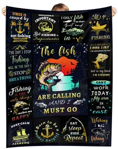Fishing Blanket Gifts for Men , Unique Fishing Gift for Fisherman, Fishing Gifts for   60×80