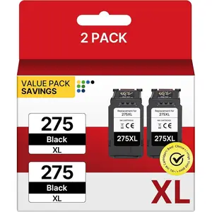 PG-275 XL Black Ink  PG-275XL for  275 Black Ink 275XL Ink Cartridges for  Printers Pixma TR4720 TS3722 TS3500 TS3520 TS3522 TR4700 TR4722 TR4723 TS3720 (2 Black)