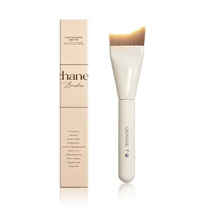 ECHANEW Seamless Curved Foundation Brush | Flawless Base Makeup Brush with Beige Handle, Perfect for Contouring & Blending