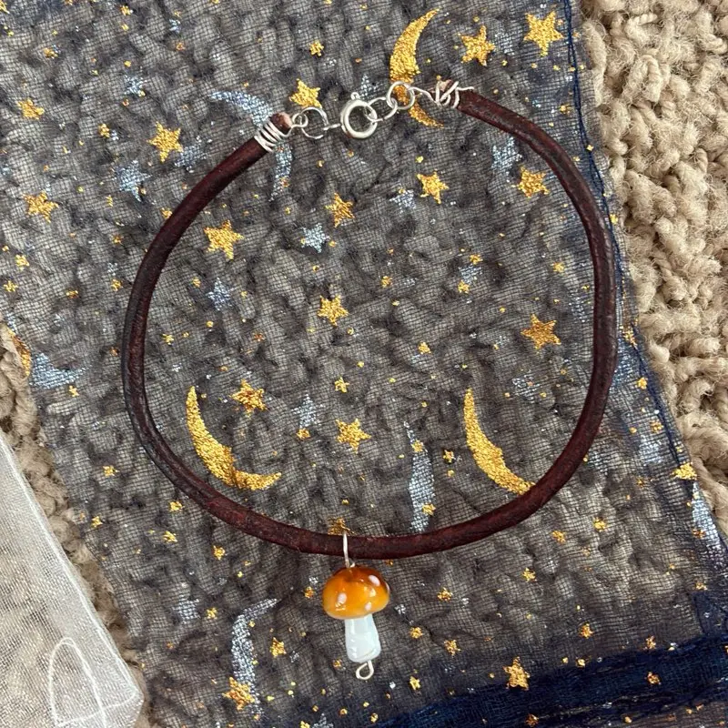 Sterling silver mushroom bracelets/anklets
