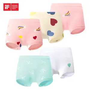 Dorsill Girls' Underwear (5-Pack) — Crafted from 50-count combed cotton in a boxer-brief style; soft, comfortable, and featuring a forward-shifted seam design. Suitable for children aged 3T through 12, ensuring exceptional comfort for everyday wear.