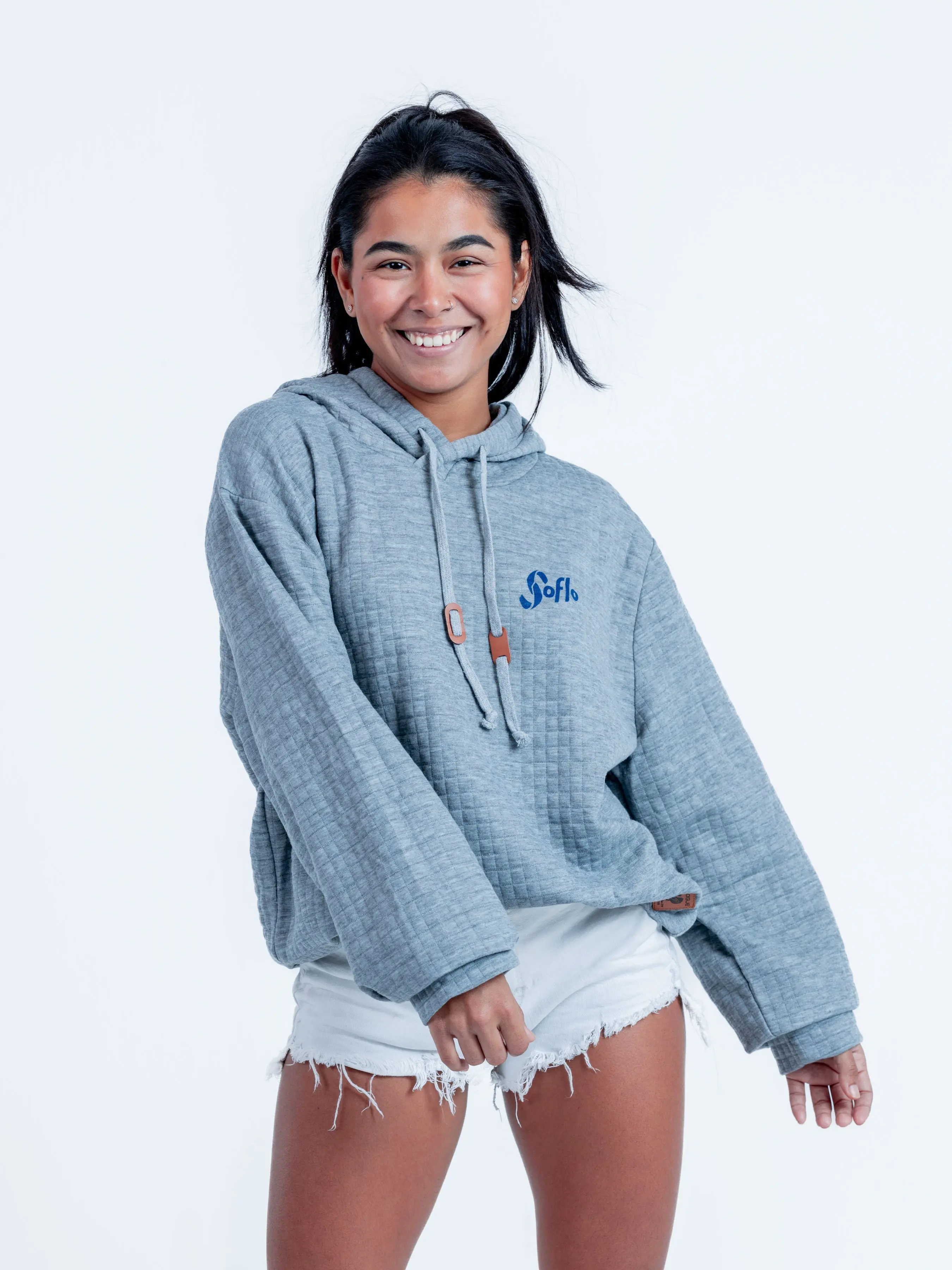 Quilted Hoodie Palm Logo