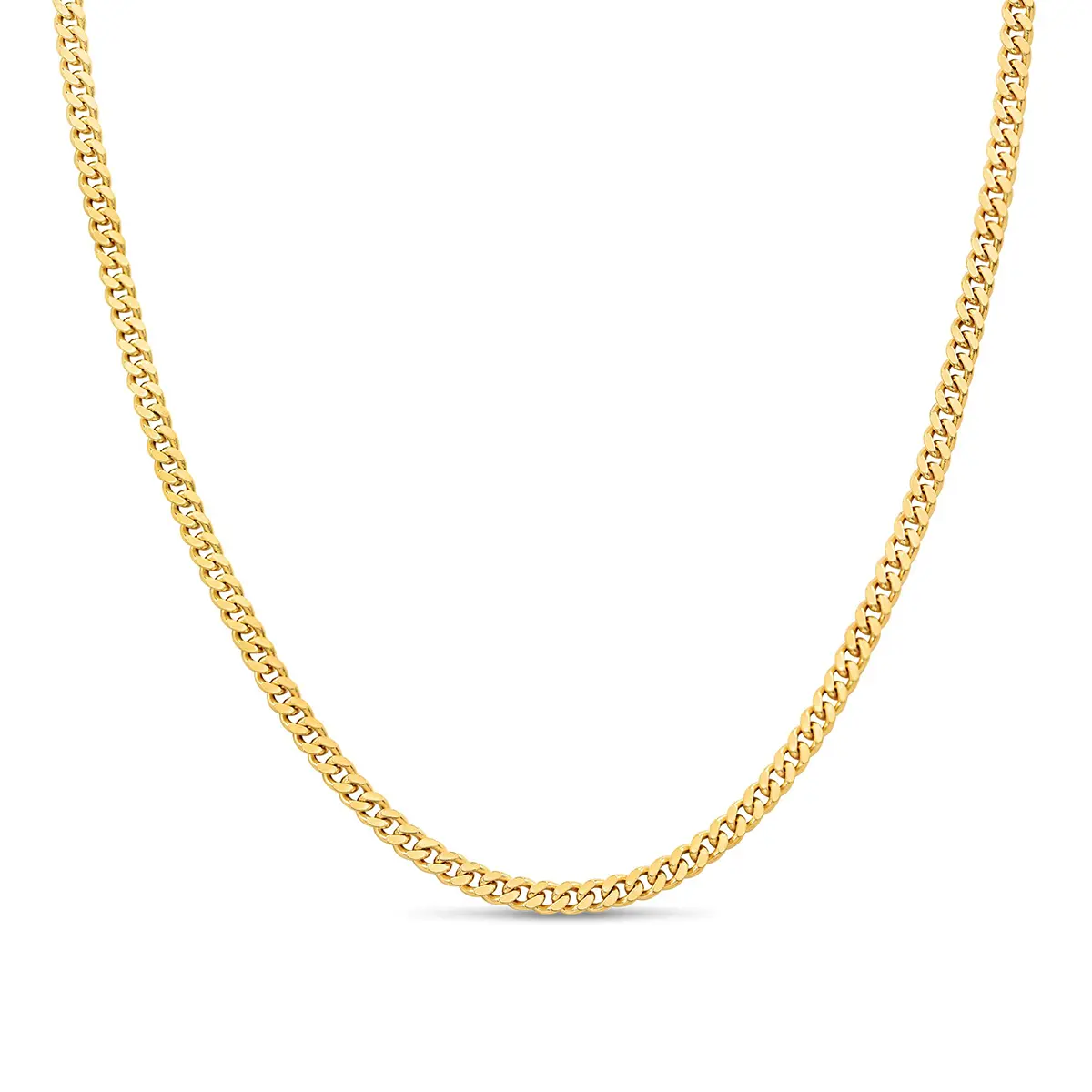 Fashionable men's and women's necklace, 3mm stainless steel Cuban necklace