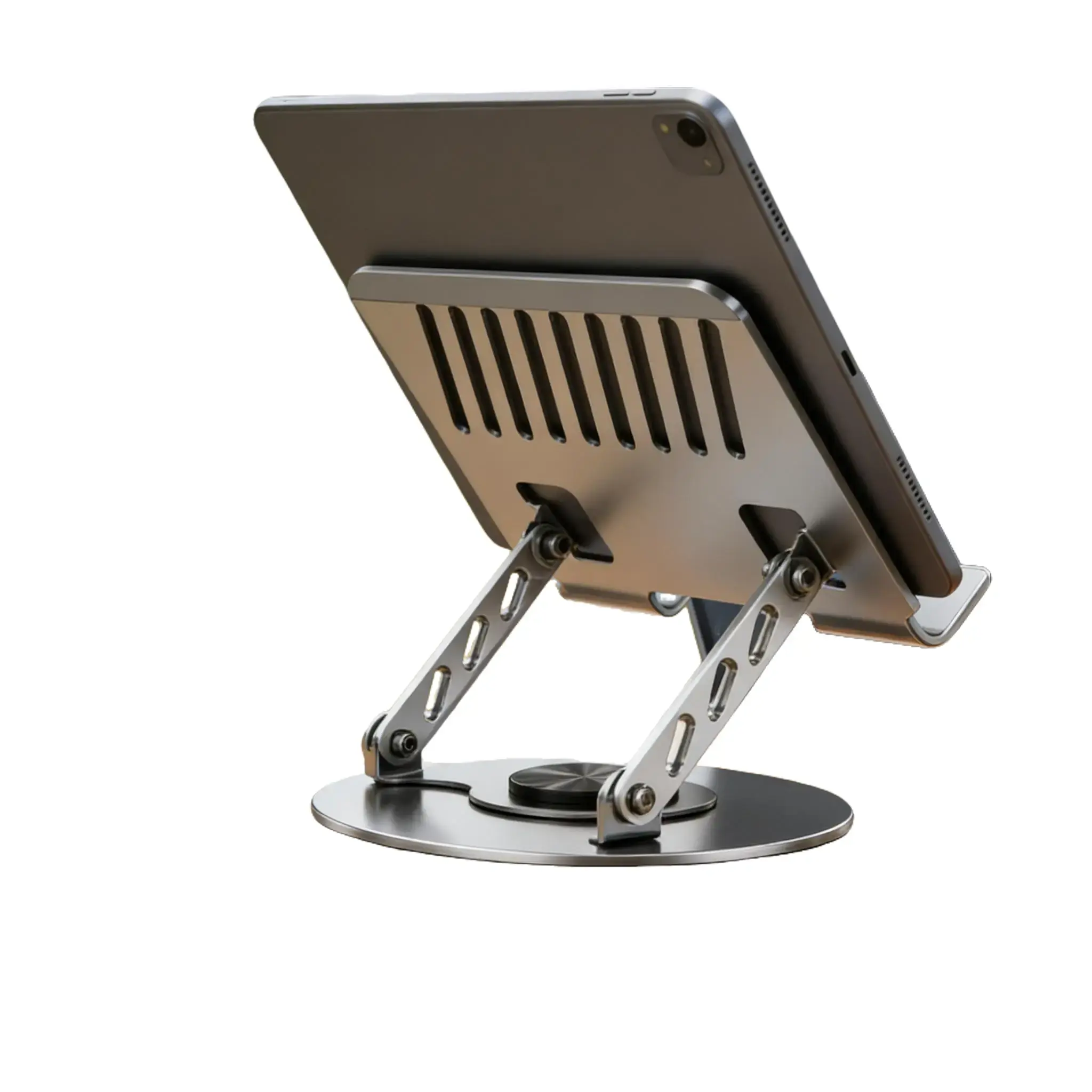 360° Rotating Laptop Stand Adjustable Foldable Aluminum Alloy for Laptops & Tablets Up to 17 Inches 22 lbs Capacity with Full Horizontal Rotation and Quick-Fold Design