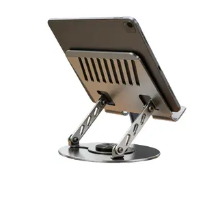 360° Rotating Laptop Stand Adjustable Foldable Aluminum Alloy for Laptops & Tablets Up to 17 Inches 22 lbs Capacity with Full Horizontal Rotation and Quick-Fold Design
