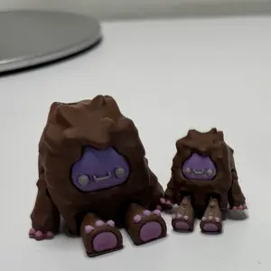 Yeti and Yeti Baby  Articulated 3D Printed Figure - Original Design, Durable and Playful