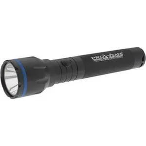 PRO-SAFE PRO-B101 Aluminum Alloy Adjustable Tactical Industrial Flashlight, 190 Lumens White LED, 4500 Min Long Runtime, Black Body, 2 Batteries Not Included, Adjustable Tactical Flashlight