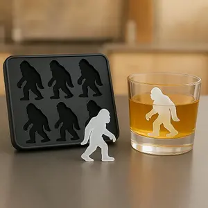 Bigfoot Ice Mold, QuickFreeze Silicone Ice Cube Mold, Easy to Use,  6-Cavity Silicone Ice Tray, Weird and Cute Monsters,  Sasquatch Shape Silicone Ice Cube Molds, Funny Silicone Popsicle Molds for Party Drinks, Easy Release & Dishwasher Safe Utensils