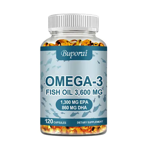 Buporai - Triple Strength Omega 3 Fish Oil - 3600 mg - Contains EPA & DHA and Omega 3 Fatty Acids - Premium Essential Fatty Acids - Supports Healthy Joints, Eyes, Brain, Immune System - 120 Capsules