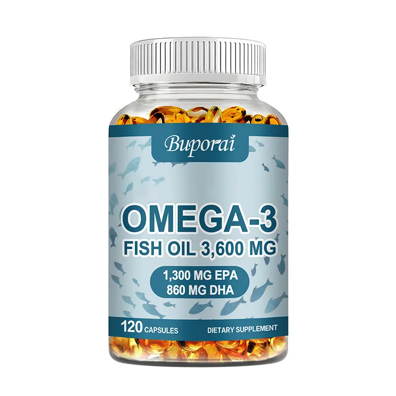 Buporai - Triple Strength Omega 3 Fish Oil - 3600 mg - Contains EPA & DHA and Omega 3 Fatty Acids - Premium Essential Fatty Acids - Supports Healthy Joints, Eyes, Brain, Immune System - 120 Capsules
