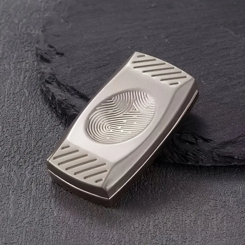 Finger Spinner Toy with Fingerprint Design, Adult Edc Sliding Card Tool, Edc Fidget Slider, Ideal Office Gift, Adhd Focus Aid, Stress Relieving Accessory, High Precision Metal Material