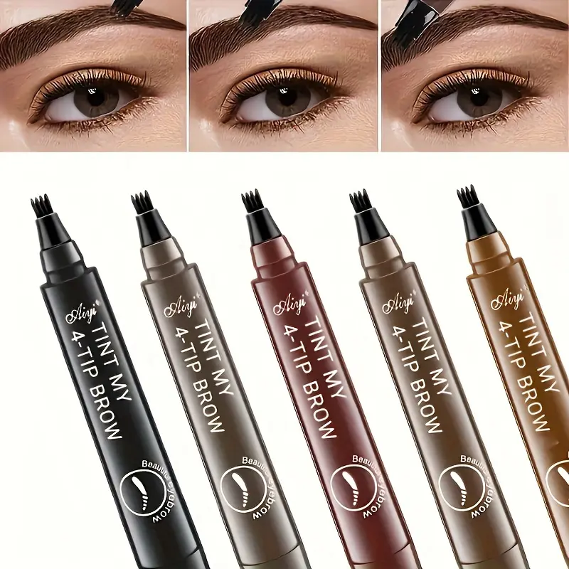 Waterproof Eyebrow Gel Pen, Eyebrow Enhancer, Eyebrow Thickener, Natural Look, Sweat-Resistant, Portable Design, Suitable for All Skin Types, Liquid Formula, Eyebrow Pencils, Eyebrow Makeup Gel, Brow Makeup Products