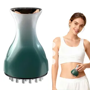 Handheld Body Massage Tool | Vibration & Heating Massager for Legs, Arms & Belly | Portable Electric Meridian Gua Sha Brush for Muscle Relaxation & Skin Care