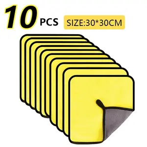 10 Counts Thick Cleaning Cloth, Towels for Cars, Rags for Kitchen, Lint Free Microfiber, Polishing Waxing Dry for Cars Absorbent Towel, Rags for House, Random Color, Microfiber Cleaning Cloths