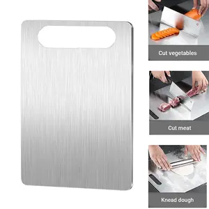 1 Premium Stainless Steel Kitchen Cutting Board - Double Sided Non-Slip Surface, Easy to Clean, Durable, Food Grade Cutting Board for Vegetables, Fruits, Meat Modern Kitchen Essentials, Meal Preparation, Fruit Slicing, Cutting Boards