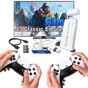 Wireless Retro Gaming Console with Dual Controllers, over 20,000 Games & 23 Emulators, 4K HD Output, 64GB Memory, Plug-And-Play TV Gamepad, Game Stick