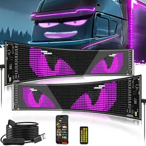 DIBMS 2 PCS Devil eyes For Vehicle, Truck, LED Matrix Panel, LED Sign For Car: Programmable, Bluetooth APP Control,Wireless APP-Controlled Scrolling LED Screen, Dynamic USB-Powered LED Display Screen Car Ornament Led Lights