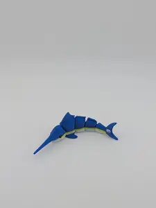 Flexi Swordfish Keychain – 4" Articulated Fidget Toy with Bendy Joints & Keychain-Ready Tail Loop for Sensory Play and Ocean Lovers