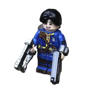 Fallout Vault Girl building block figure with Pipboy and accessories