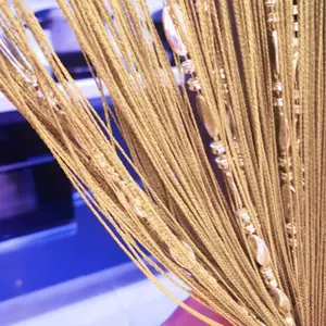 100cmX200cm Decorative Door String Curtain Beads Wall Panel Fringe Window Room Divider Blind for Wedding Coffee House Restaurant Parts Door Divider Beads Tassel Screen Decoration (gold25)