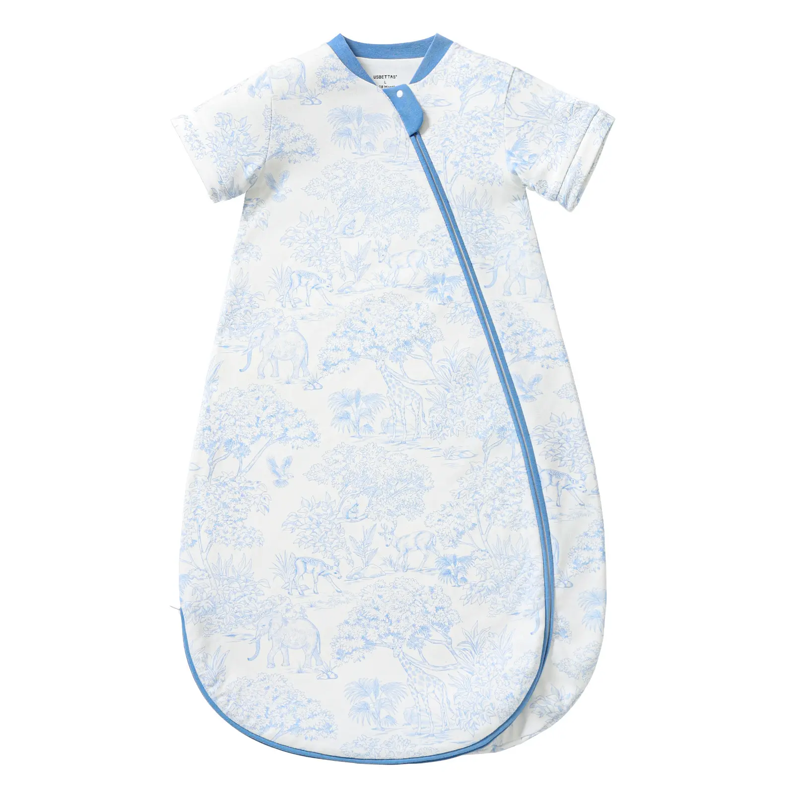 Baby Sleep Sack 6–12 Months, Cotton Sleep Sack with Detachable Long Sleeves, 1.0 TOG Wearable Blanket for Cooler Nights, 2-Way Zipper Toddler Sleeping Sack with Temperature Strip
