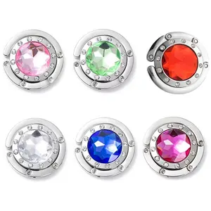 Round Acrylic Hanging Bag Hook, Foldable Portable Women's Handbag Table Hook, Durable & Stylish Design, Perfect for Daily Use