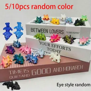 10pcs 3D Printed Winged Dragons, Cute Dragon Decor, Colorful Desktop & Home Decor, Mixed Colors, Perfect for Holidays, Gift Choice