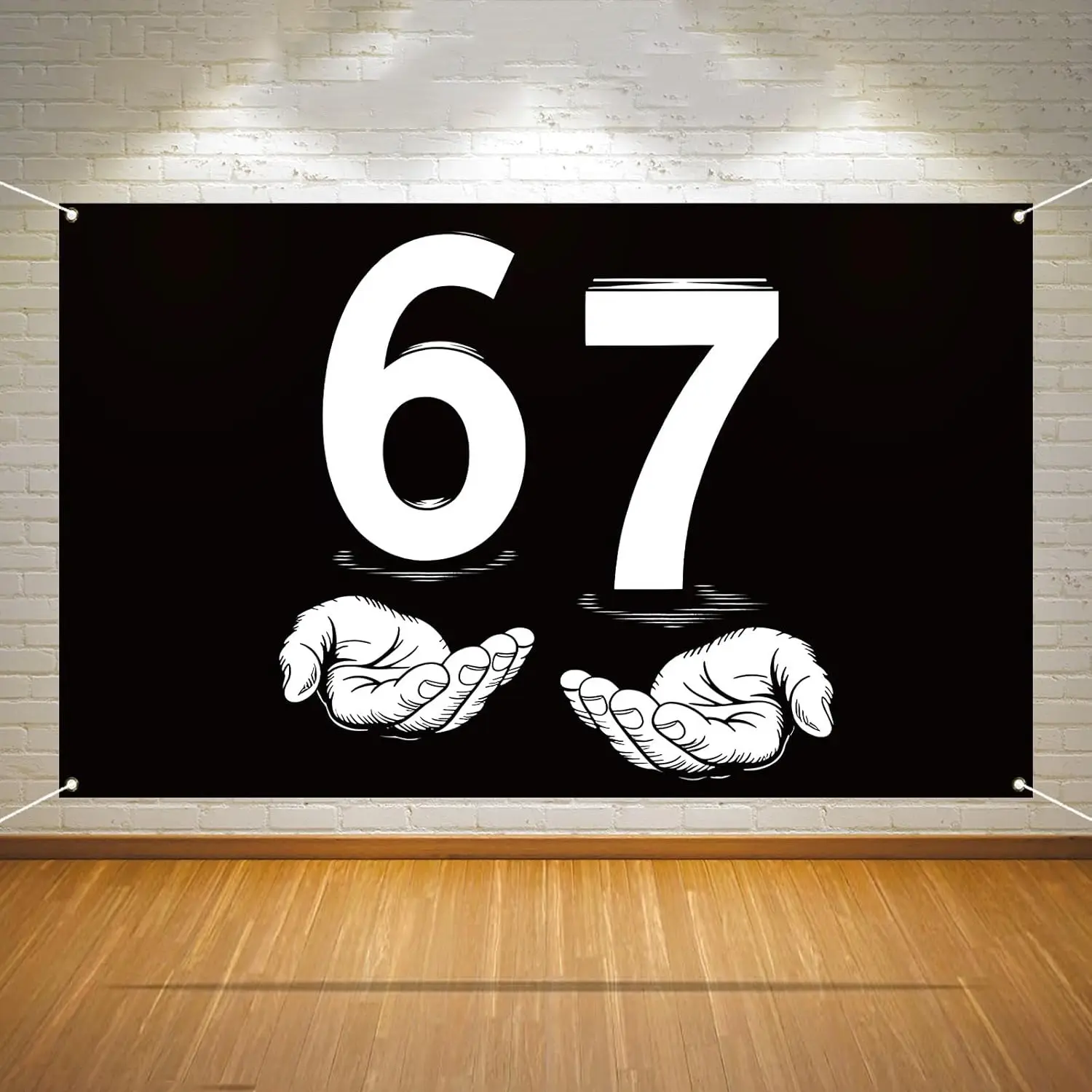 Funny 67 Theme Photo Booth Background Cloth, Humorous Design, Birthday Party Decor, 67 Meme Backdrop Banner Wall Decoration, Suitable for Brother Friends Gatherings, Gift