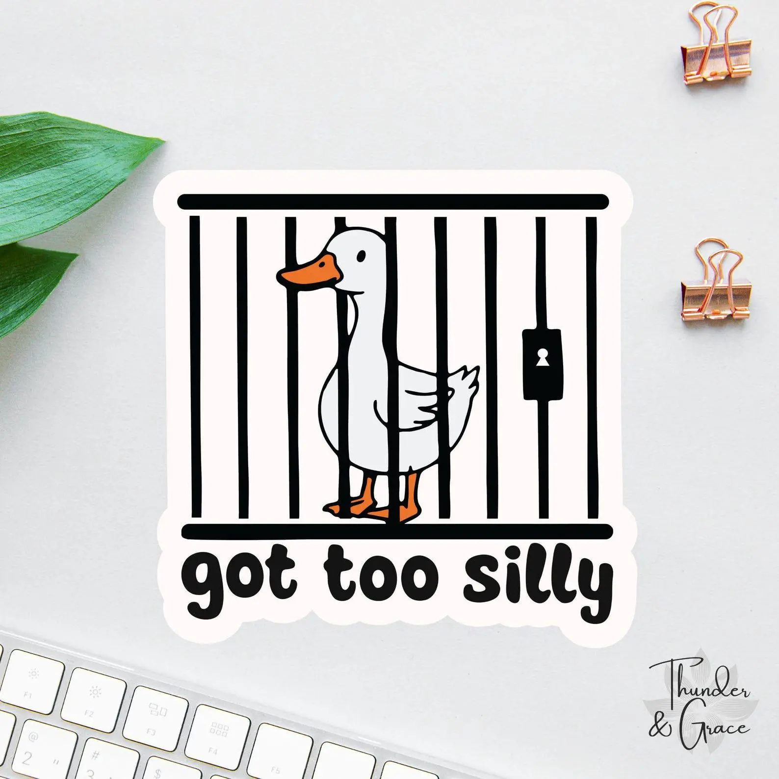 Got Too Silly Sticker, Silly Goose Sticker, Sarcastic Sticker, Funny Laptop Decal, Coworker Magnet, Cute But Feral, Cool Stickers & Magnets