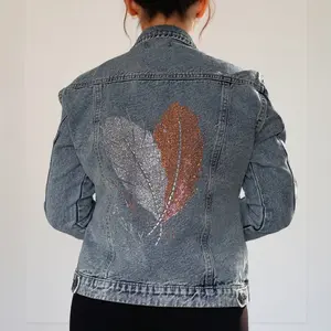 Featherlight Freedom Crystal Embellished Denim Jacket