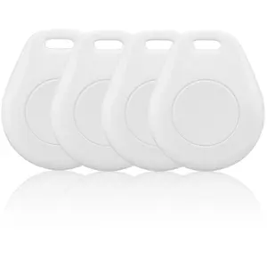 TX-04 Anti-Loss Tracker (White / 4-Pack) | Bluetooth Positioning & Remote App Tracking | Two-Way Anti-Loss & Out-of-Range Alerts | Universal Use: Keys, Wallets, Backpacks, Pets