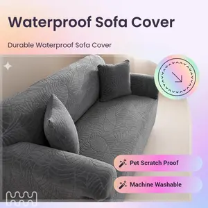 Waterproof Anti-Slip Durable Sofa Cover, Leaf Pattern, Fits 1-4 Seat Sofas, Pet Scratch Protection, Reusable Winter Cover