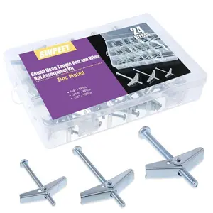 24-Pcs Toggle Bolt & Wing Nut Kit – Assorted Sizes for Hanging Heavy Items on Drywall
