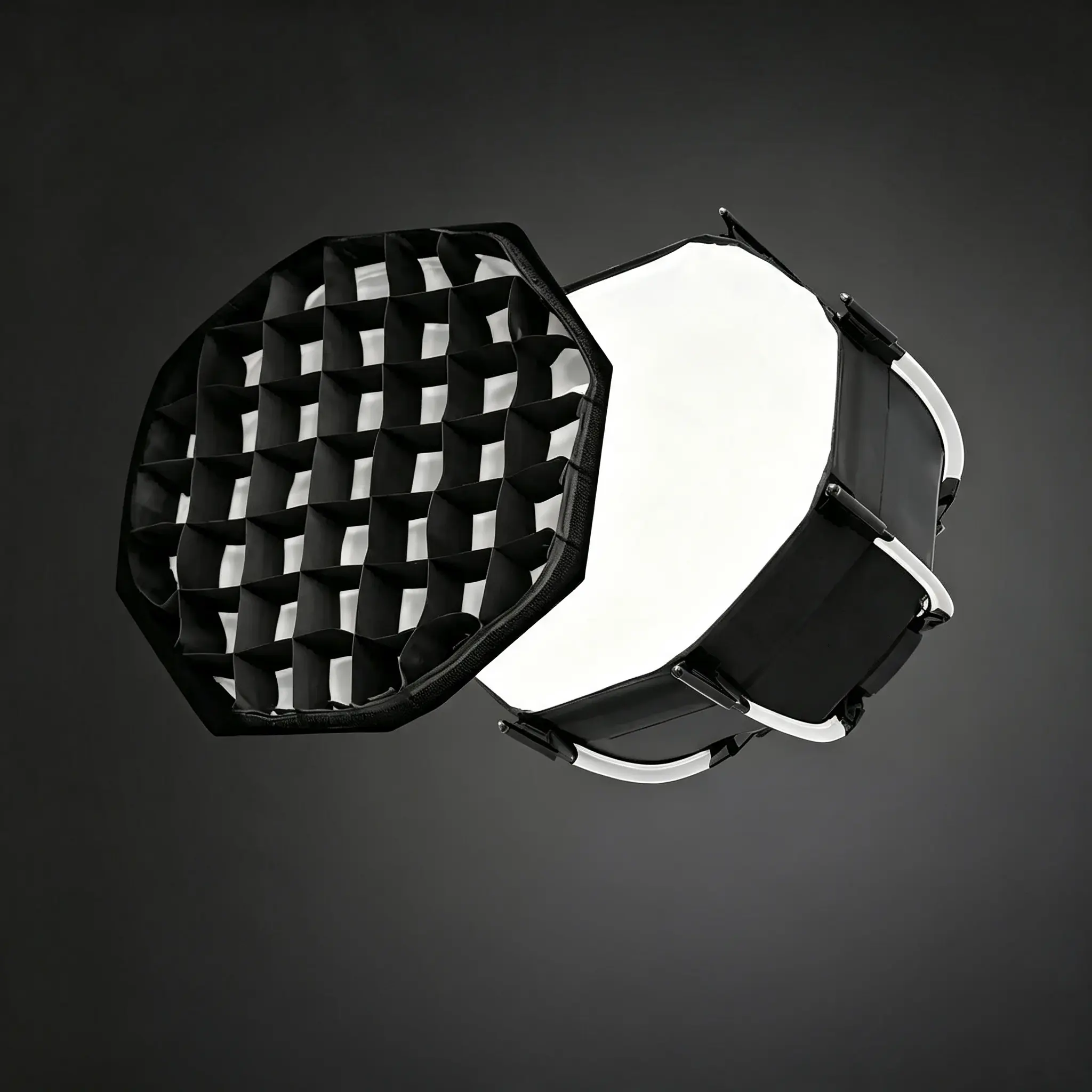 30cm Octagonal Portable Softbox with Mini Honeycomb Grid, Bowens Mount Quick Release Design, Foldable Photography Light Soft Box Accessory for COB Light, Studio & Video Shooting