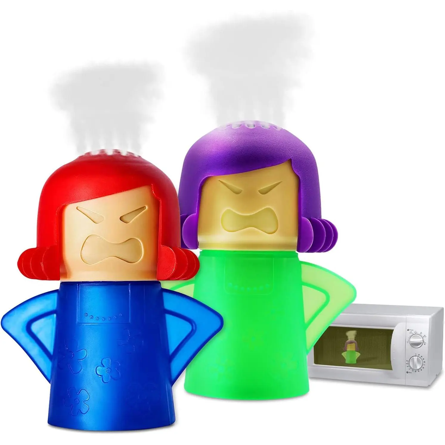 Microwave Cleaner, 2 count Angry Mama Microwave Cleaner Microwave Oven Steam Cleaner Easily Clean in Minutes Cleans Add Vinegar and Water for Home or Office with English Manual