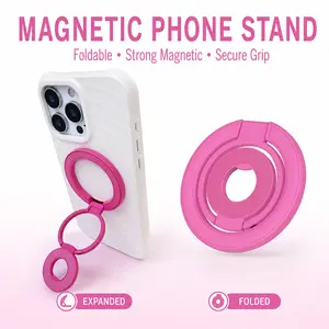 Magnetic Phone Ring Holder for MagSafe Gym Phone Grip Stand Finger Ring Kickstand Dual-Sided Magnetic Stand for iPhone 17 16 Pro Max 16e 15 14 13 12 Pro Max,Samsung,Compatible for Wireless Car Mount