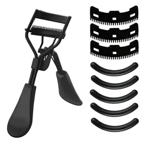 9pcs Eyelash Curler Set, Portable Stainless Steel Eyelash Curler With Comb, Black, Pinch And Hold For Natural Looking Lash Curl