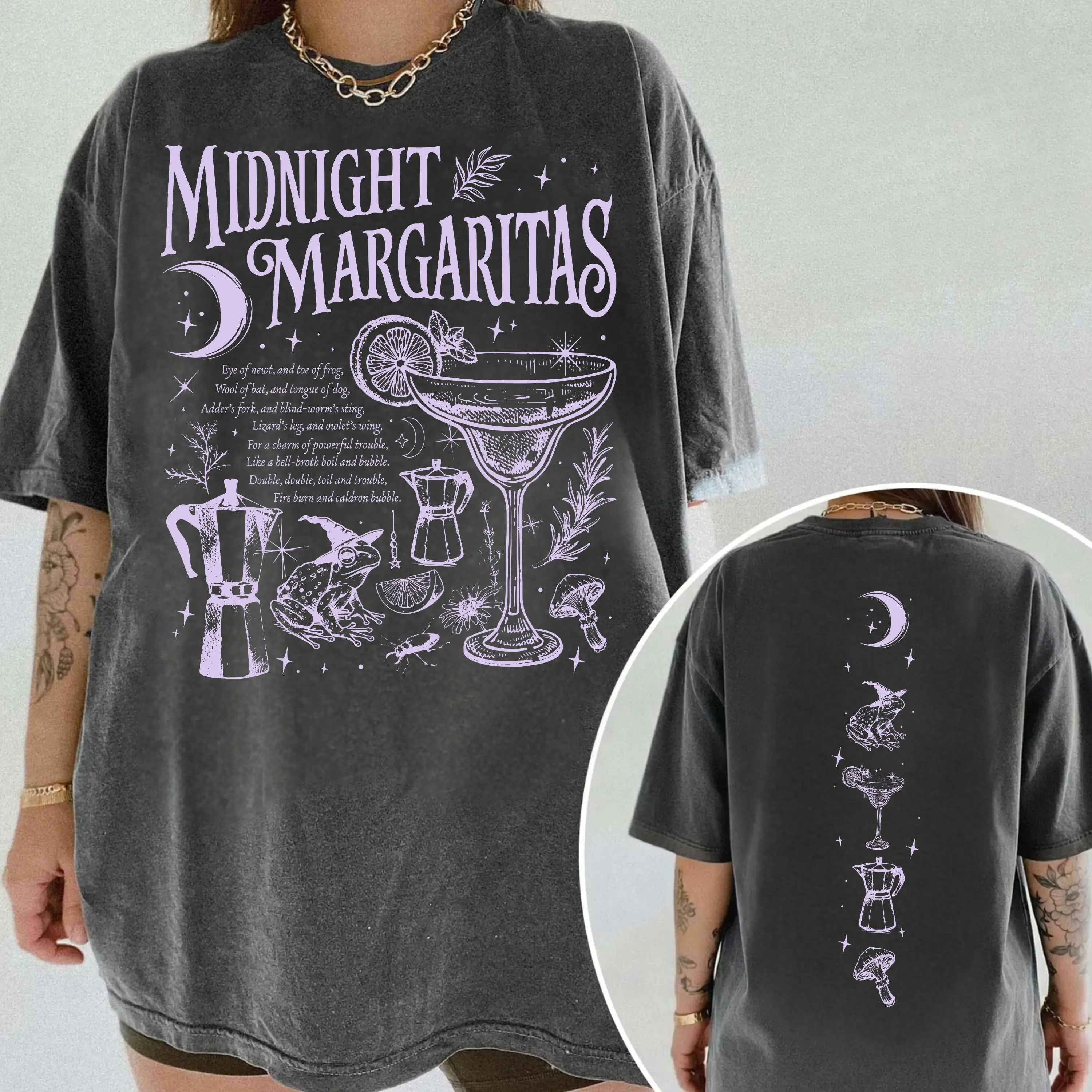 Vintage Midnight Margaritas 2 Sides Shirt, Practical Magic Movie Sweatshirt, Salt Rosemary Lavender Love Tee, Halloween Gift
