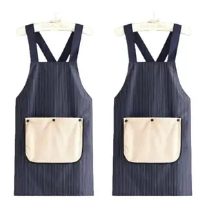 【2 PACK】Apron with Pockets for Women and Men Cross Back Desiqn with Towel Machine Washable Kitchen Apron for Cooking Grilling Painting Cleaning Gardening