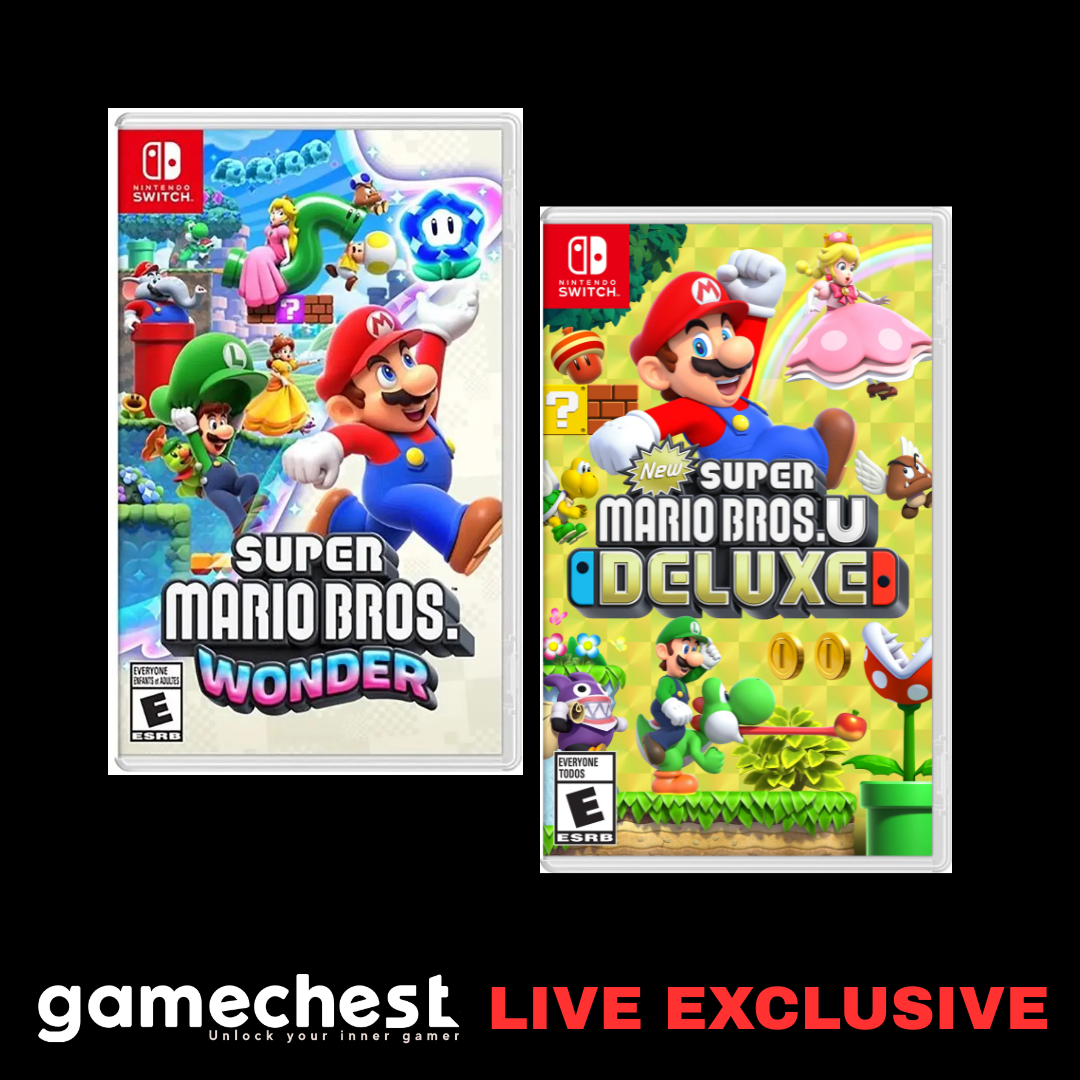 Super Mario Bros. Wonder & Super Mario Bros. U Deluxe Switch Game Bundle - Nintendo Switch (Region Free)