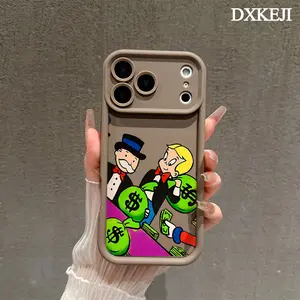 Money Bags Cartoon Pattern Phone Case, Soft Silicone, Fully Protected and Shockproof For iPhone 17 16 15 Pro Max 14 13 12 11 Plus Air Cover