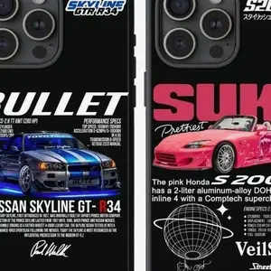 Bullet Suki Phone Case, Couple Phone Case Gift for Car Lover, Couple Gift, Dual Layer Shock Absorbent Protective Cover For iPhone 17 16 15 14 13 12 11 Pro Max