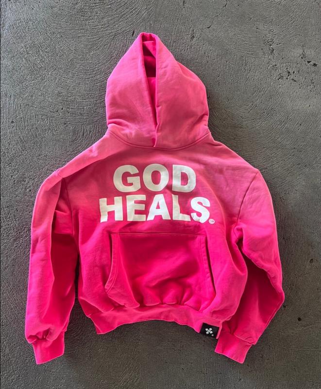 Youth And Adults 'GOD HEALS' WEIGHTED HOODIE, Graphic Hoodie, Streetwear Tee, Unisex Shirt Casual Classic Sweatshirt, Hoodie, Menswear, Gifts for all