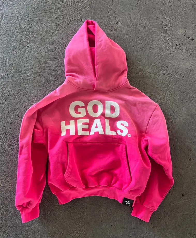 Youth And Adults 'GOD HEALS' WEIGHTED HOODIE, Graphic Hoodie, Streetwear Tee, Unisex Shirt Casual Classic Sweatshirt, Hoodie, Menswear, Gifts for all