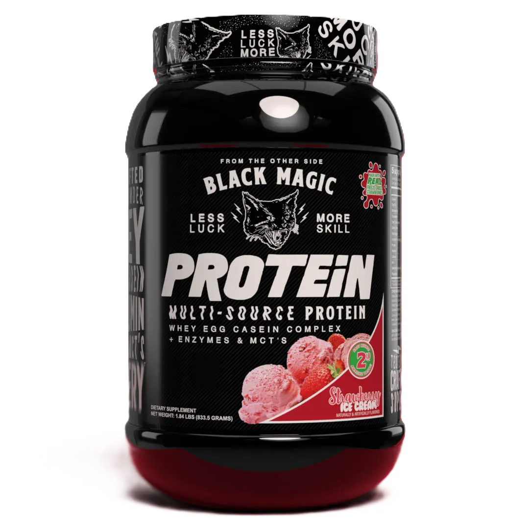 Black Magic Multisource Protein - High-Quality Whey Protein Concentrate with Egg Protein, Micellar Casein & MCTs for Muscle Building & Recovery Healthcare Supplement