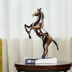 Metal Horse Figurine - Gift Idea: Dark Brown and Black Intricate Cutout Design - 15.4 Inches Tall - Exquisite Home Decor Art Piece Ornaments