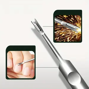 1pc Stainless Steel Nail Cleaner Tool, Cuticle Pusher & Foot Care Tool Set, Portable Manicure Pedicure Tool with Nail Trimming Function, Cuticle Pusher, Manicure Pedicure Tool